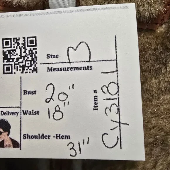 Vintage Guess Brown Penny Lane Faux Sherpa Jacket Size M - Picture 12 of 12